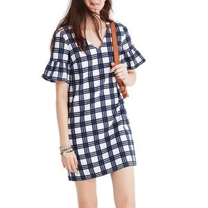 Madewell Laughton V-Neck Plaid Dress